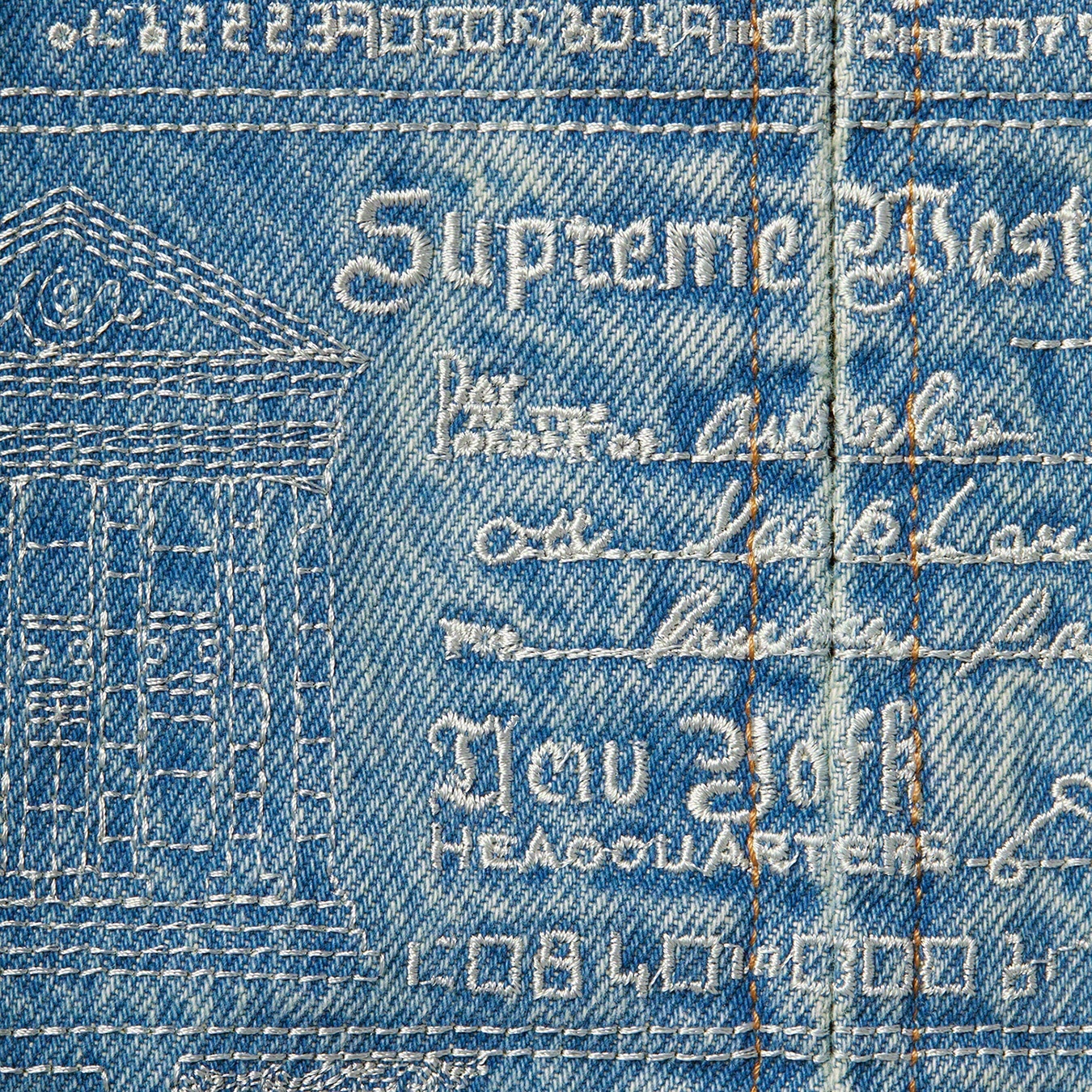 Supreme Checks Embroidered Denim Jacket (SS20) - Blue - $238