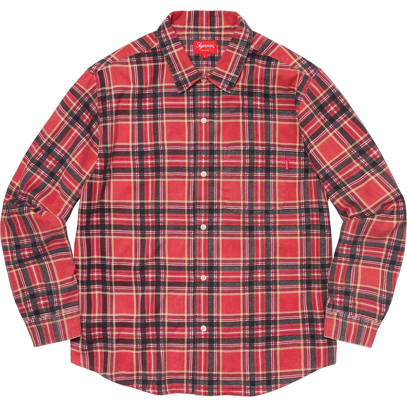 Supreme Printed Plaid Shirt (SS20) - Red - $138