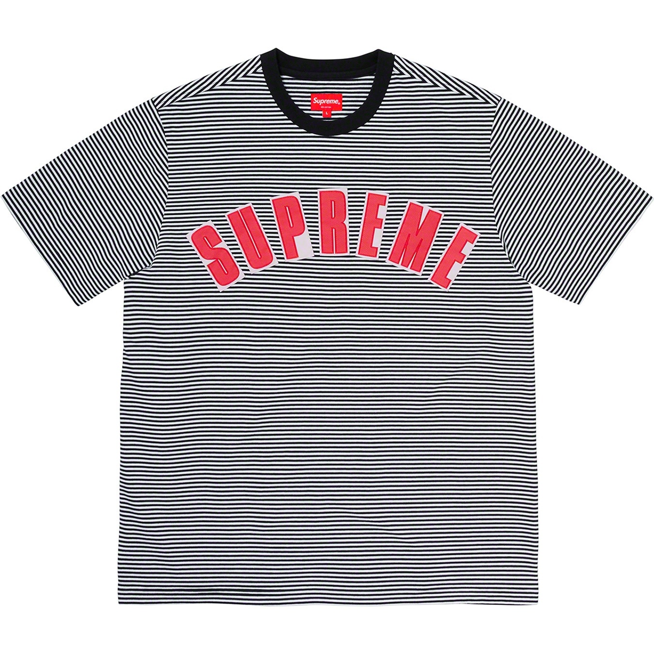 Supreme Arc Appliqué S S Top (SS20) - White Stripe - $78