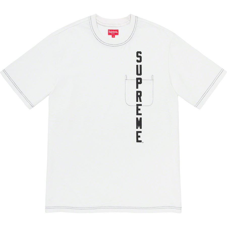 Supreme Contrast Stitch Pocket Tee (SS20) - White - $68
