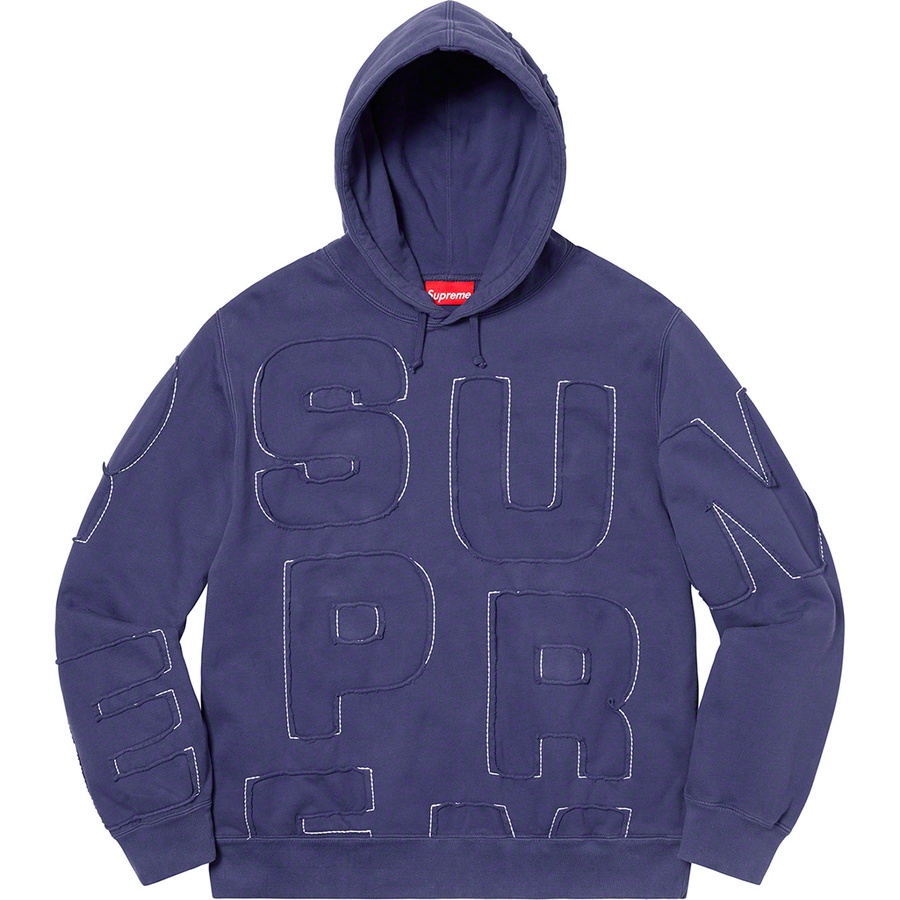 Supreme Cutout Letters Hooded Sweatshirt (SS20) - Washed Navy - $188