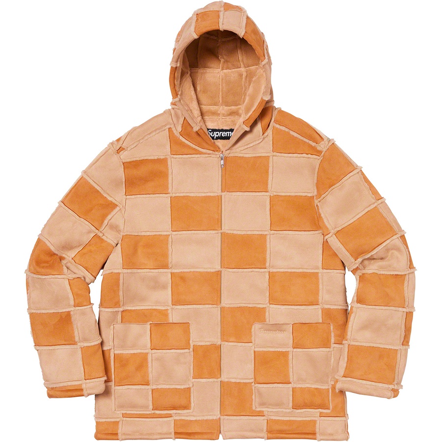 Supreme Faux Suede Patchwork Hooded Jacket (SS20) - Tan - $288