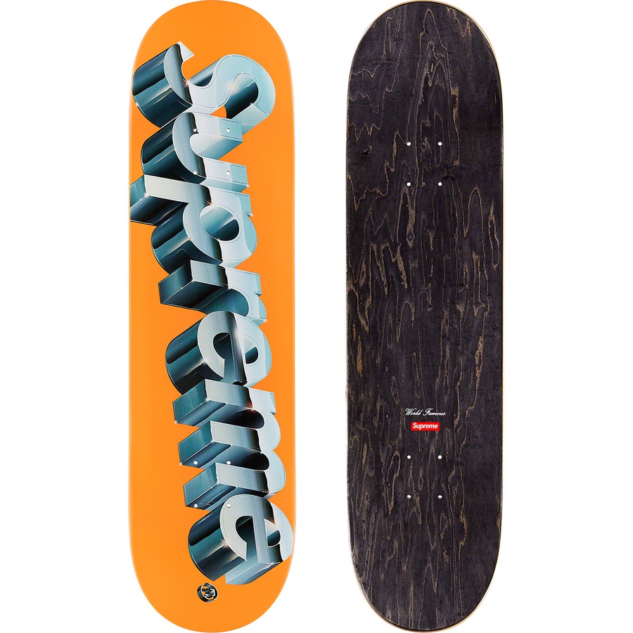 Supreme Chrome Logo Skateboard (SS20) - Orange - 8.25" x 32" - $50