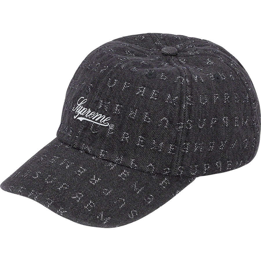 Supreme Jacquard Logos Denim 6-Panel (SS20) - Black - $48