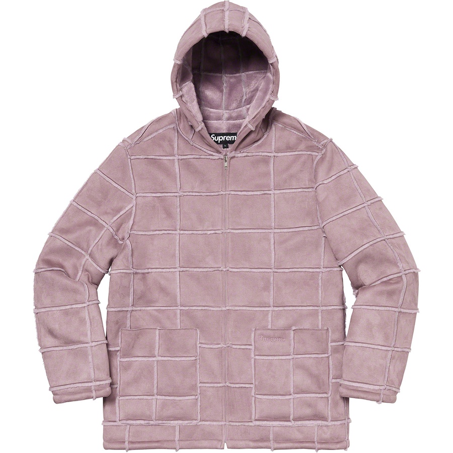 Supreme Faux Suede Patchwork Hooded Jacket (SS20) - Dusty Purple - $288