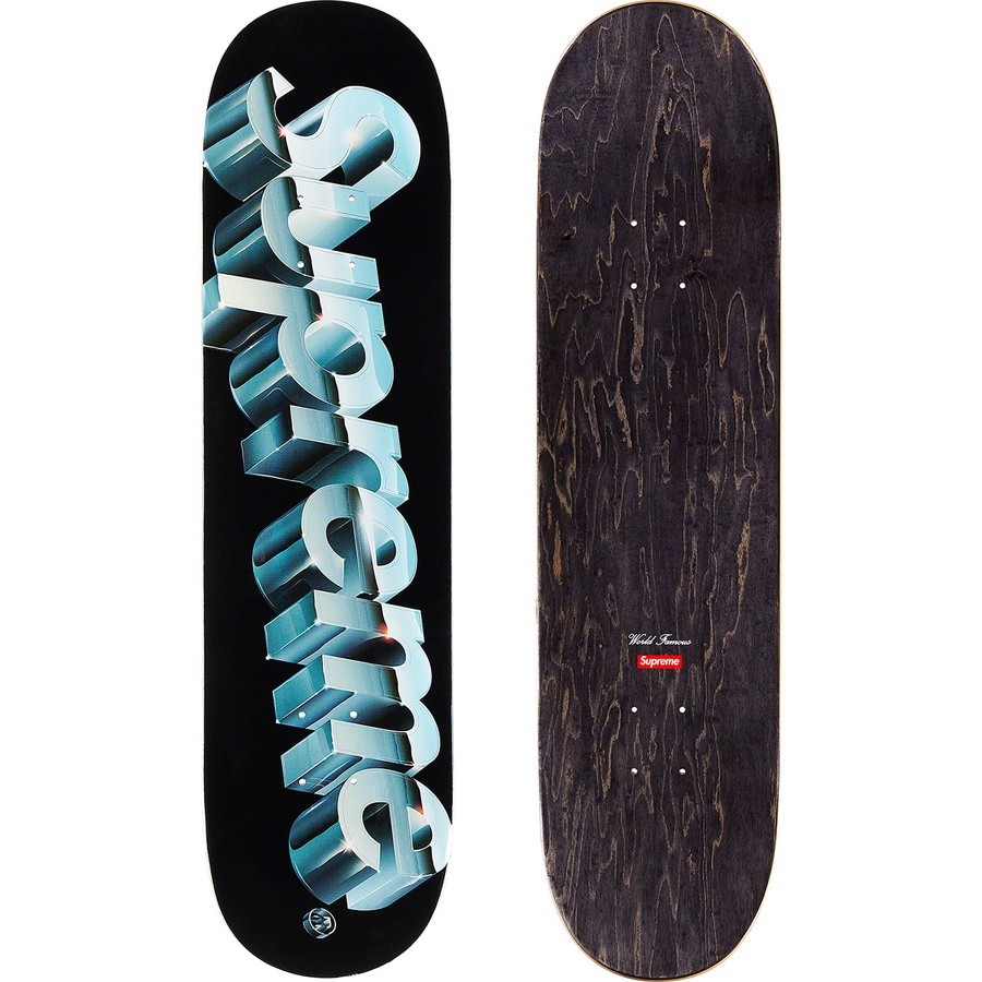 Supreme Chrome Logo Skateboard (SS20) - Black - 8" x 31.875"  - $50