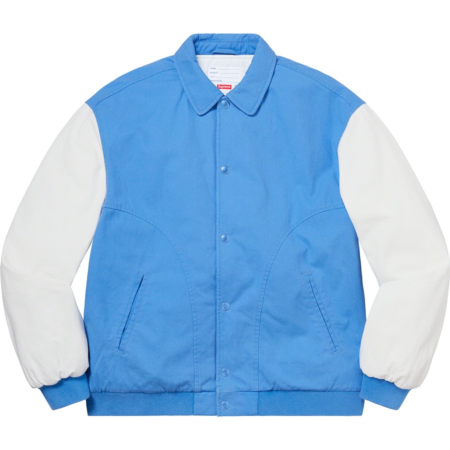 Supreme Twill Varsity Jacket (SS20) - Light Blue - $168