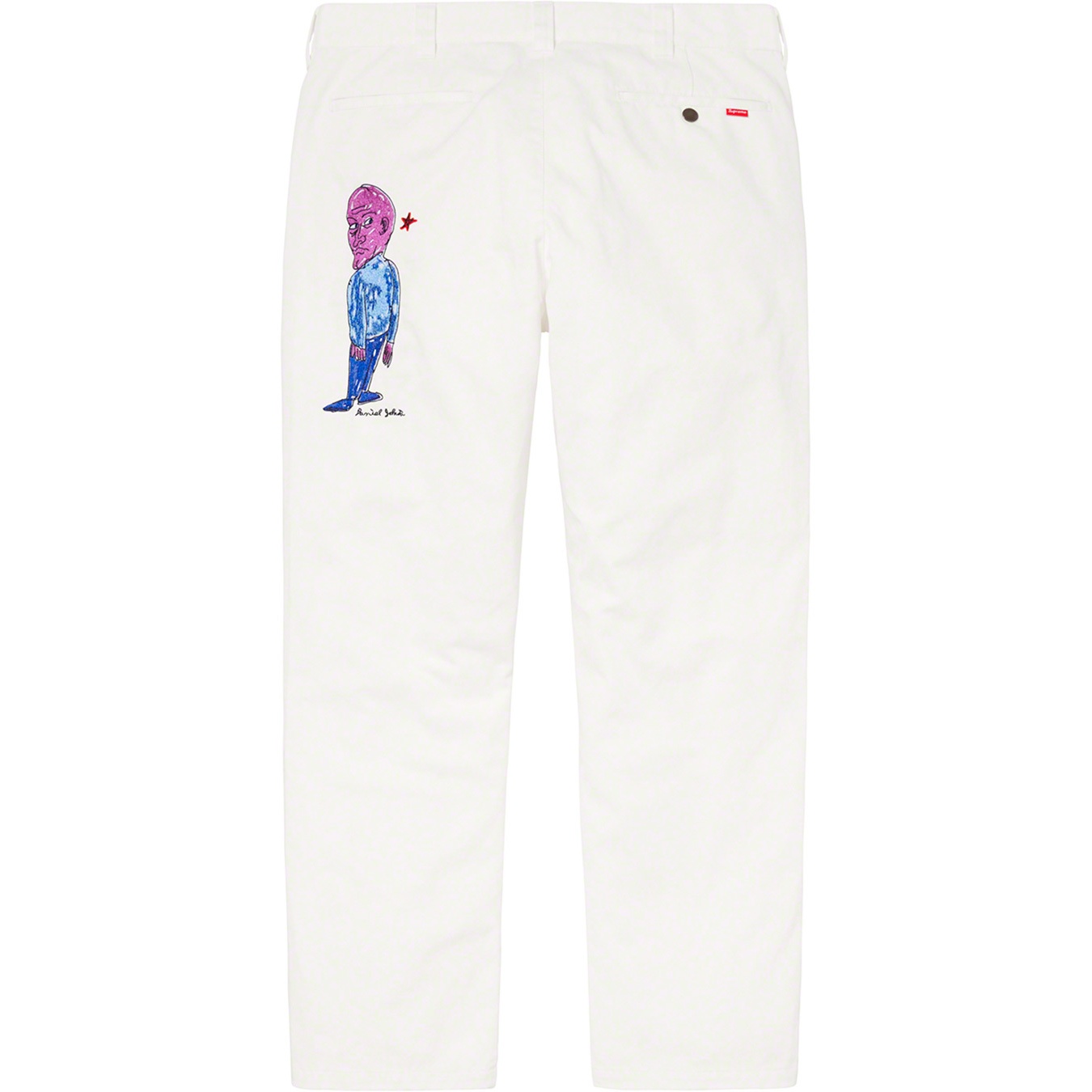 Supreme Daniel Johnston Embroidered Work Pant (SS20) - White - $158