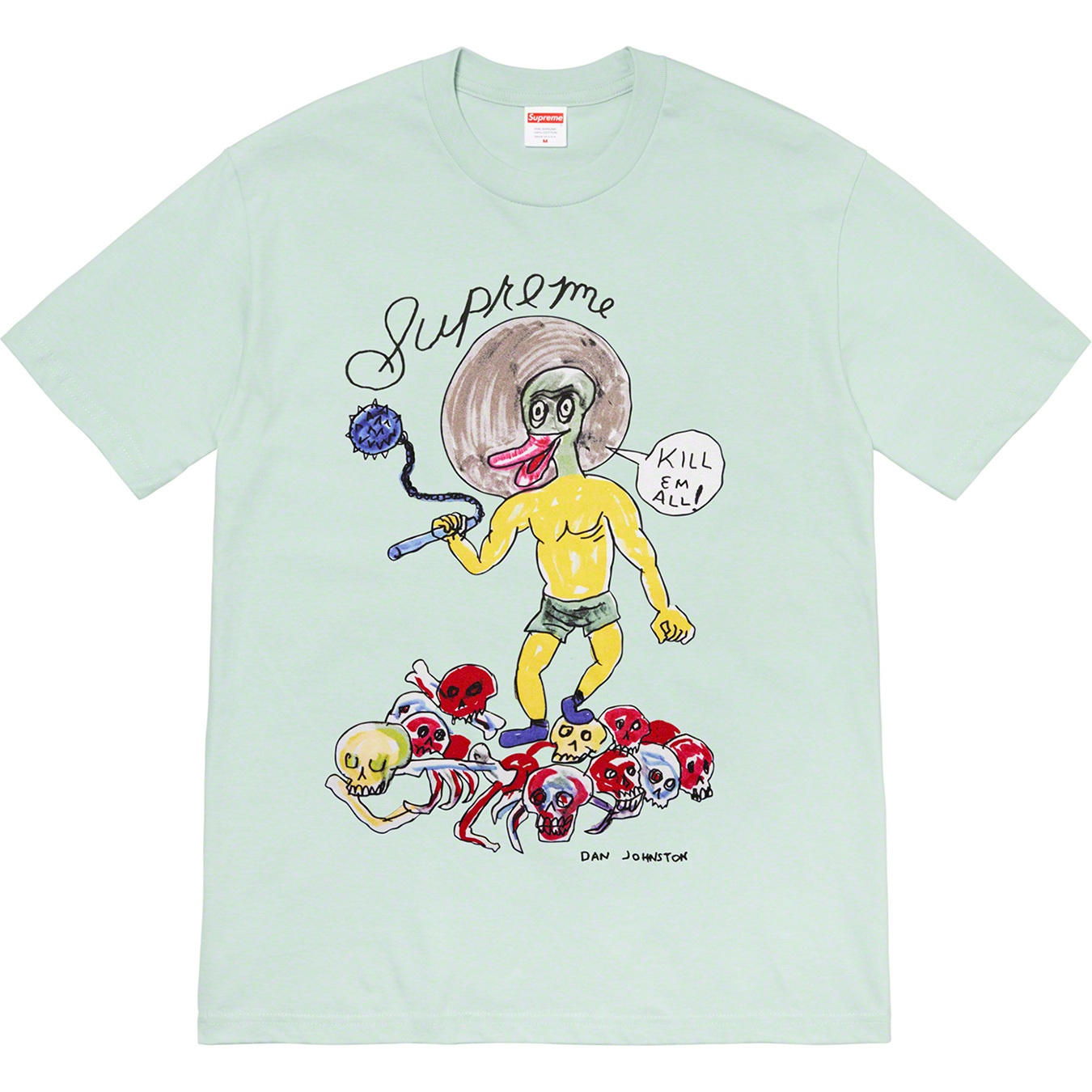 Supreme Daniel Johnston Kill Em All Tee (SS20) - Light Teal - $44
