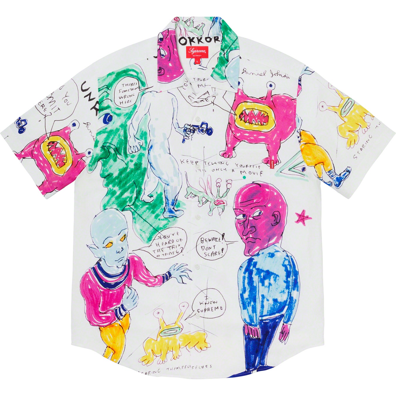 Supreme Daniel Johnston Rayon S S Shirt (SS20) - White - $148