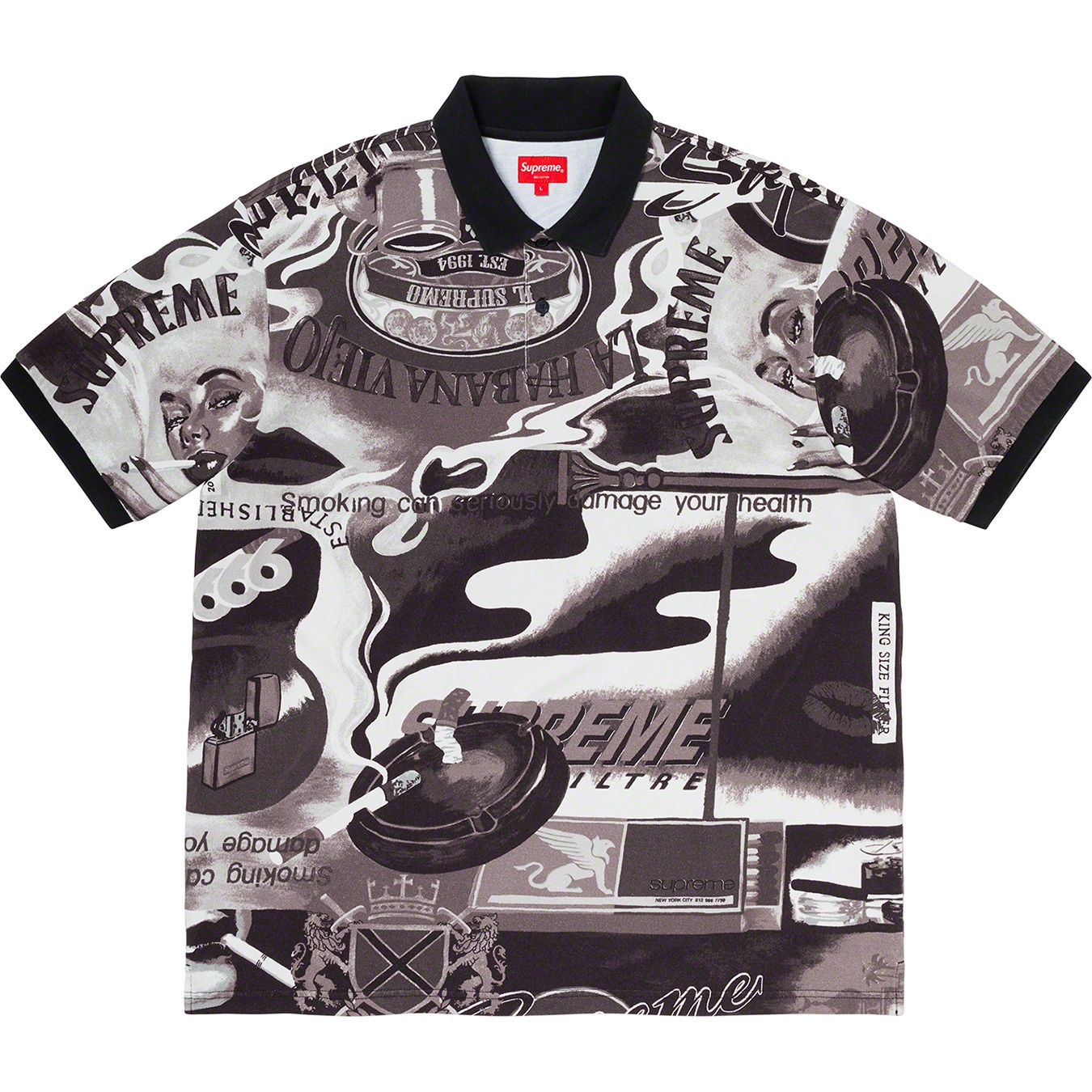 Supreme Filtre Polo (SS20) - Black - $108