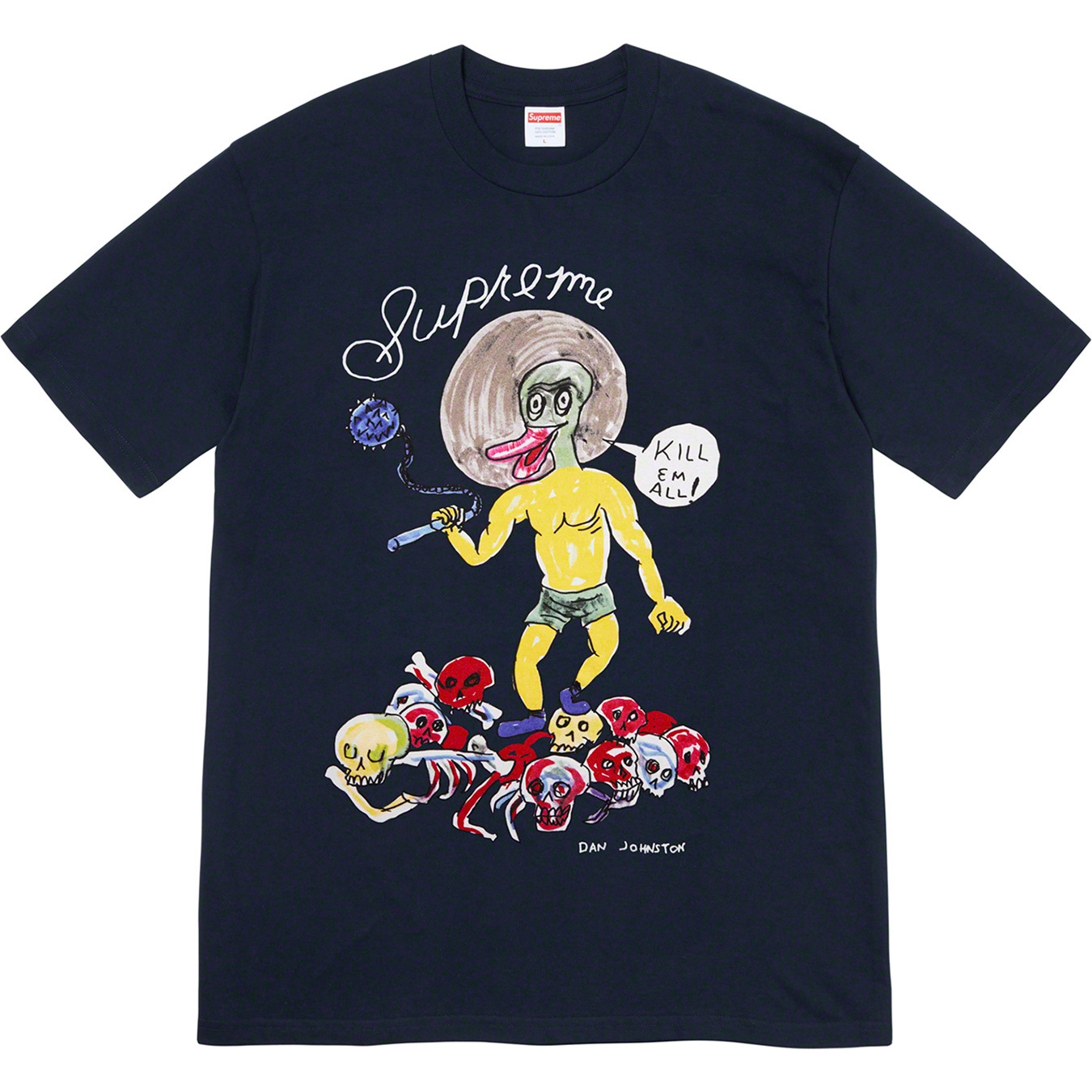 Supreme Daniel Johnston Kill Em All Tee (SS20) - Navy - $44