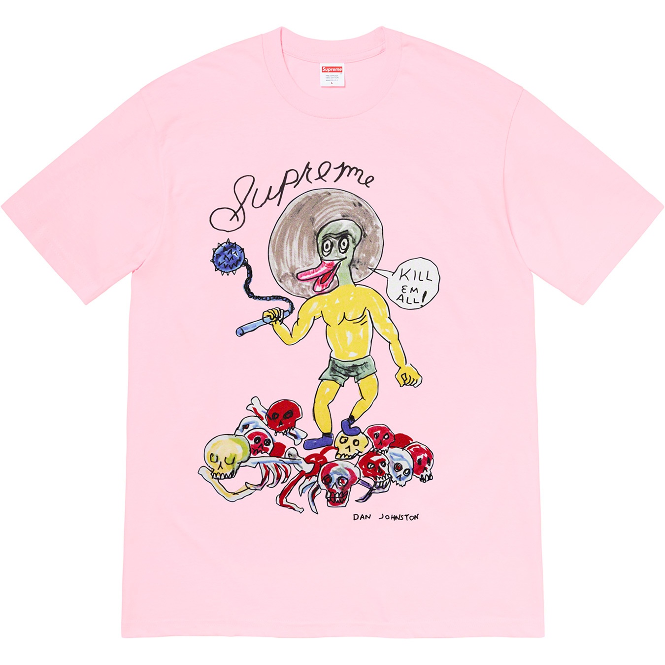 Supreme Daniel Johnston Kill Em All Tee (SS20) - Light Pink - $44