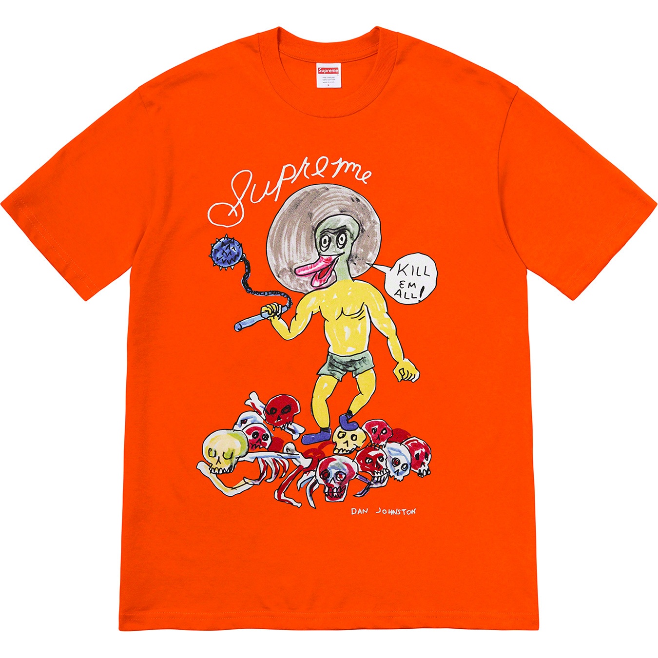 Supreme Daniel Johnston Kill Em All Tee (SS20) - Orange - $44