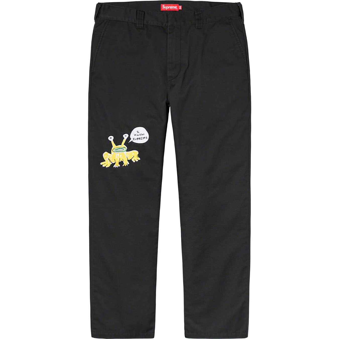 Supreme Daniel Johnston Embroidered Work Pant (SS20) - Black - $158