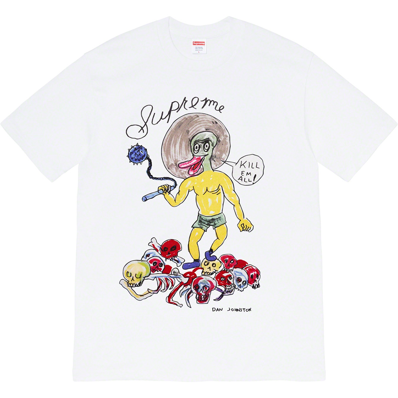 Supreme Daniel Johnston Kill Em All Tee (SS20) - White - $44