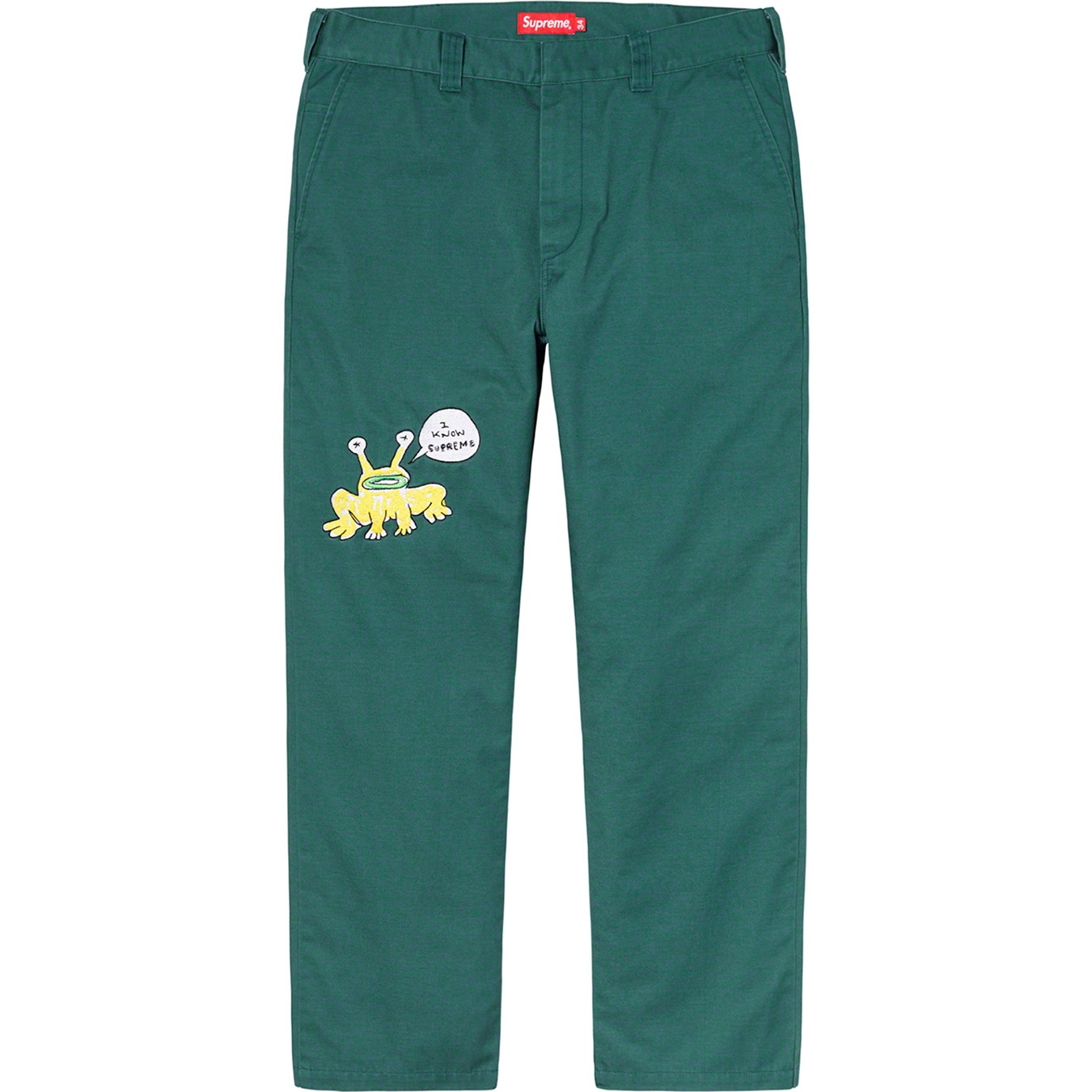 Supreme Daniel Johnston Embroidered Work Pant (SS20) - Work Green - $158