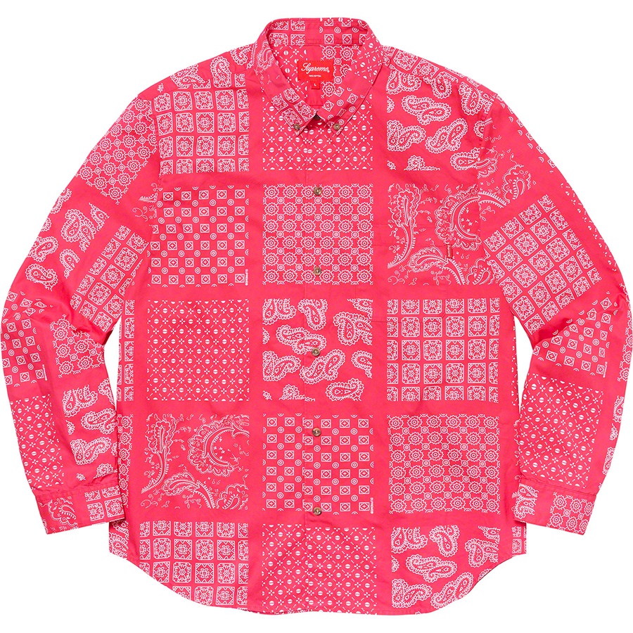Supreme Paisley Grid Shirt (SS20) - Magenta - $128