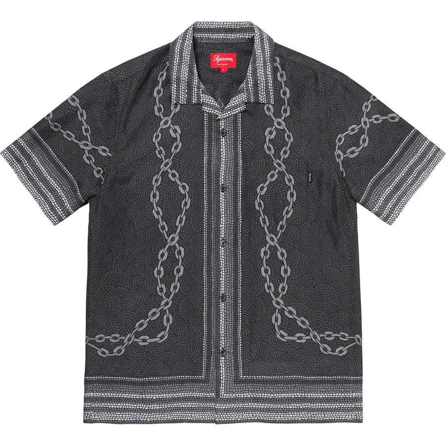 Supreme Mosaic Silk S S Shirt (SS20) - Black - $158