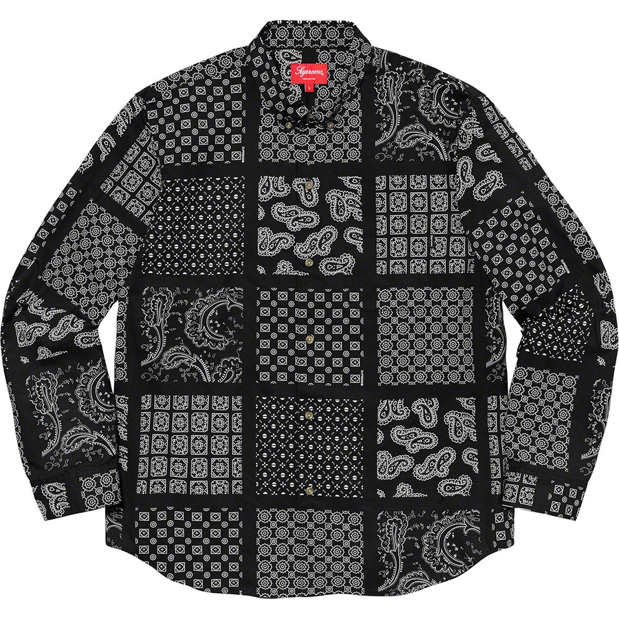 Supreme Paisley Grid Shirt (SS20) - Black - $128