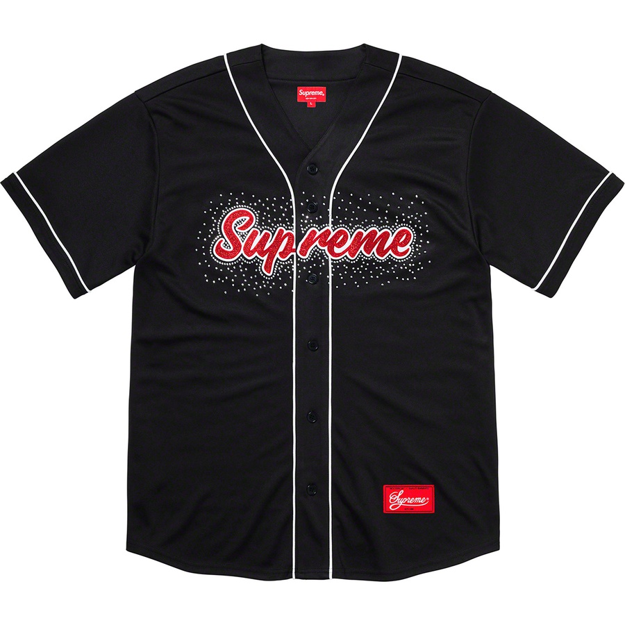 Supreme Rhinestone Baseball Jersey (SS20) - Black - $138
