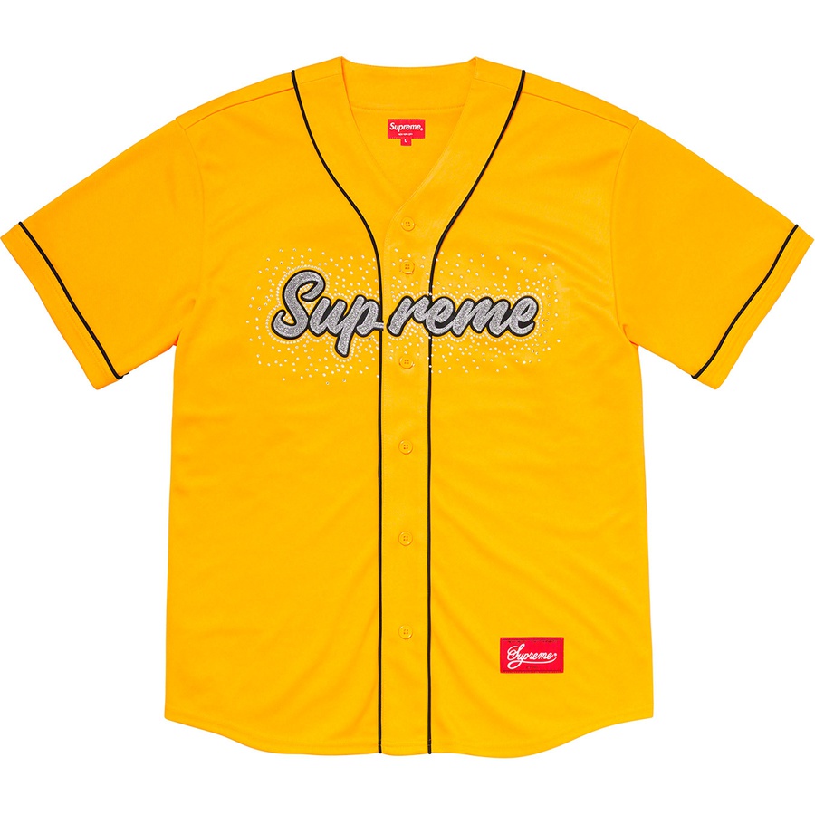 Supreme Rhinestone Baseball Jersey (SS20) - Yellow - $138