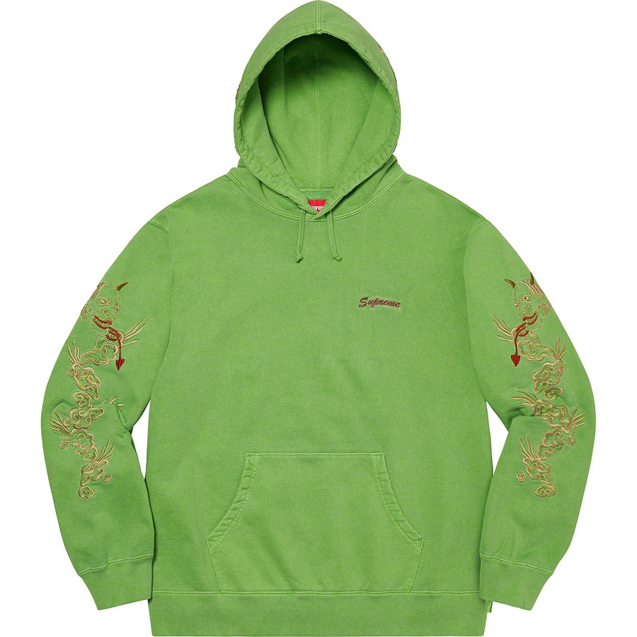 Supreme Dragon Overdyed Hooded Sweatshirt (SS20) - Lime - $168