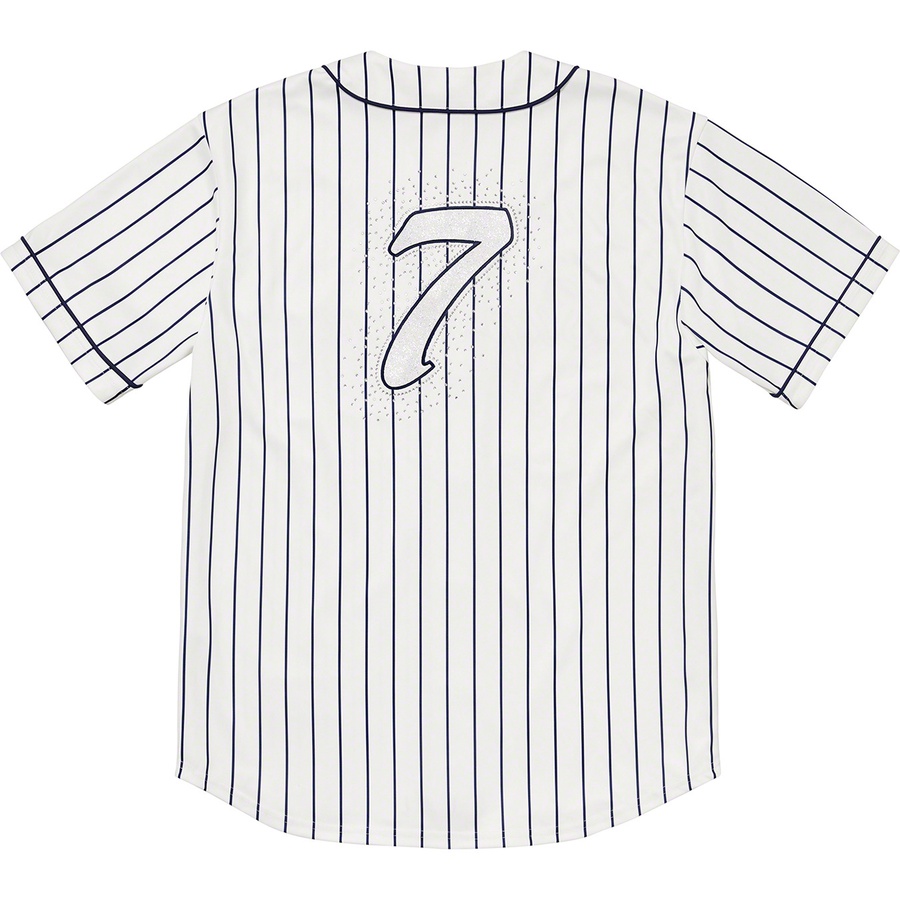 Supreme Rhinestone Baseball Jersey (SS20) - Pinstripe - $138