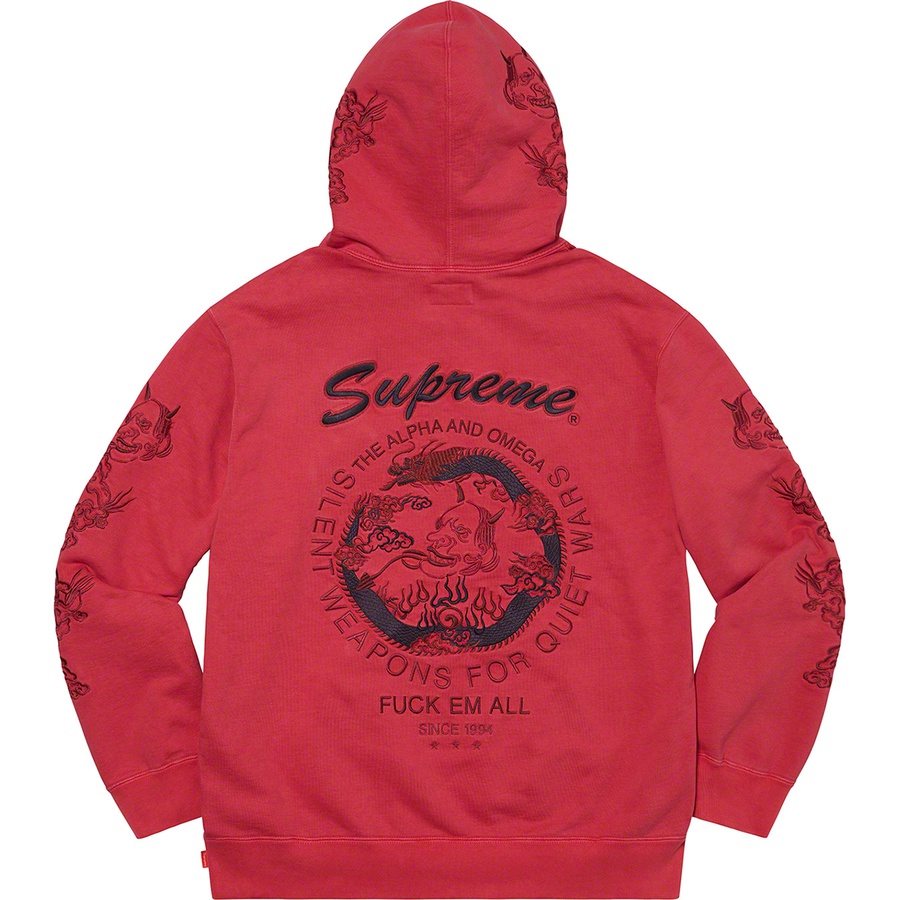 Supreme Dragon Overdyed Hooded Sweatshirt (SS20) - Red - $168