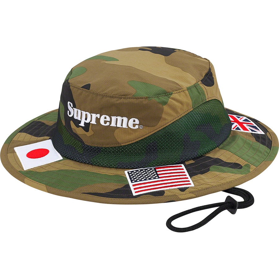 Supreme Flags Boonie (SS20) - Woodland Camo - $60