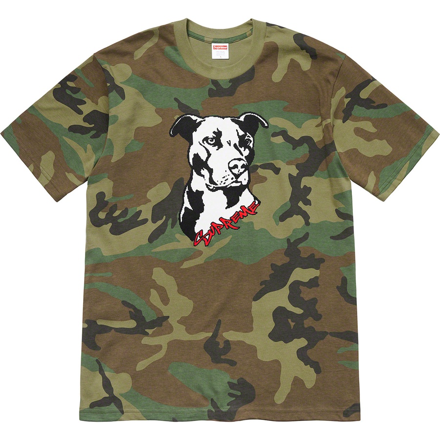 Supreme Pitbull Tee (SS20) - Woodland Camo - $38
