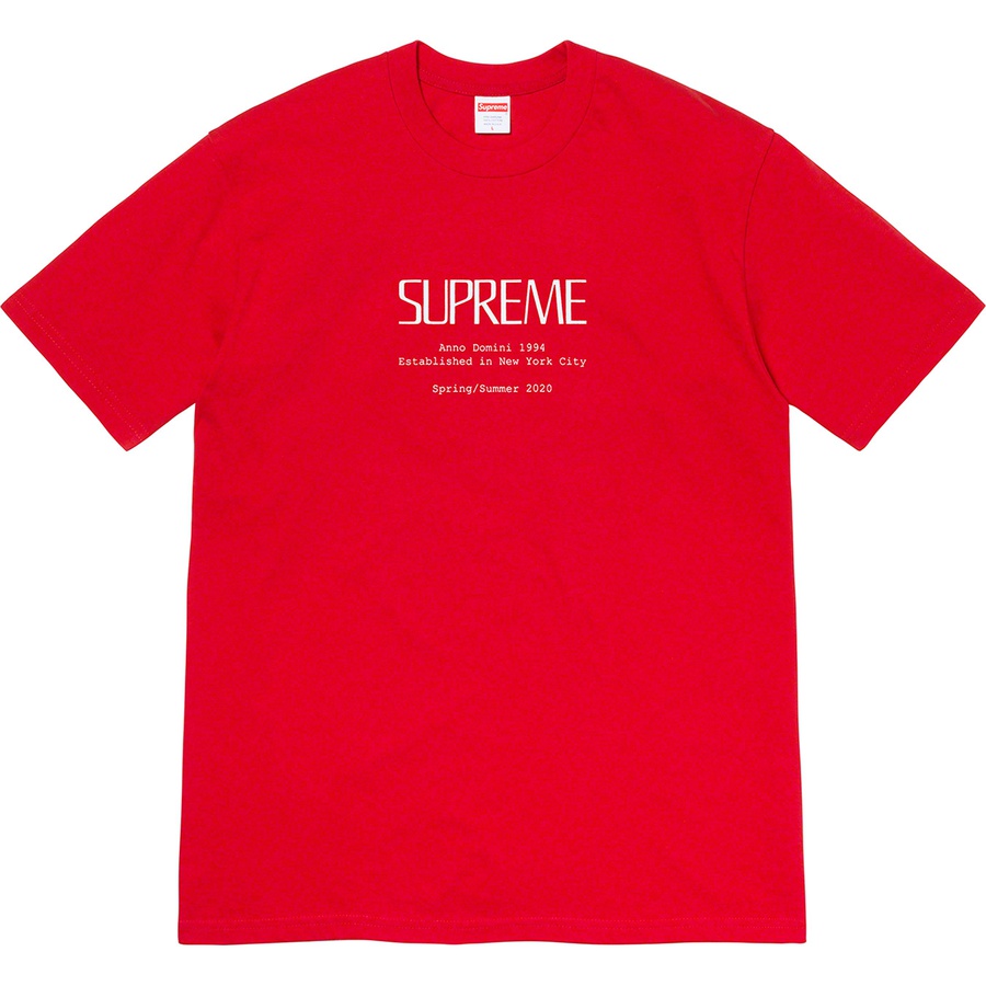 Supreme Anno Domini Tee (SS20) - Red - $38