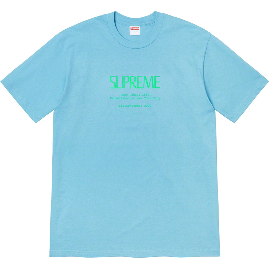 Supreme Anno Domini Tee (SS20) - Light Blue - $38