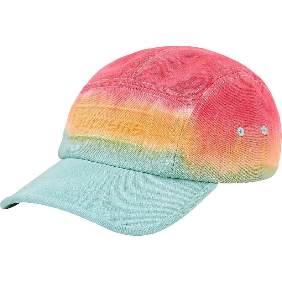 Supreme Embossed Denim Camp Cap (SS20) - Red Dip Dye - $50