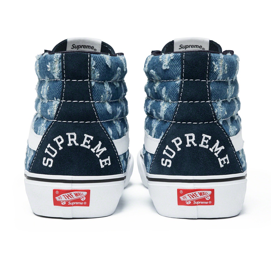 Supreme Supreme Vans Hole Punch Denim Sk8-Hi Pro (SS20) - Blue - $110