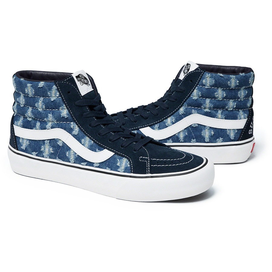 Supreme Supreme Vans Hole Punch Denim Sk8-Hi Pro (SS20) - Blue - $110