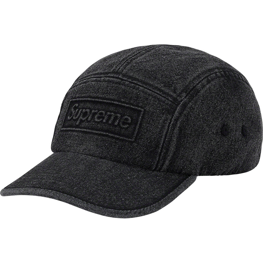 Supreme Embossed Denim Camp Cap (SS20) - Black - $50