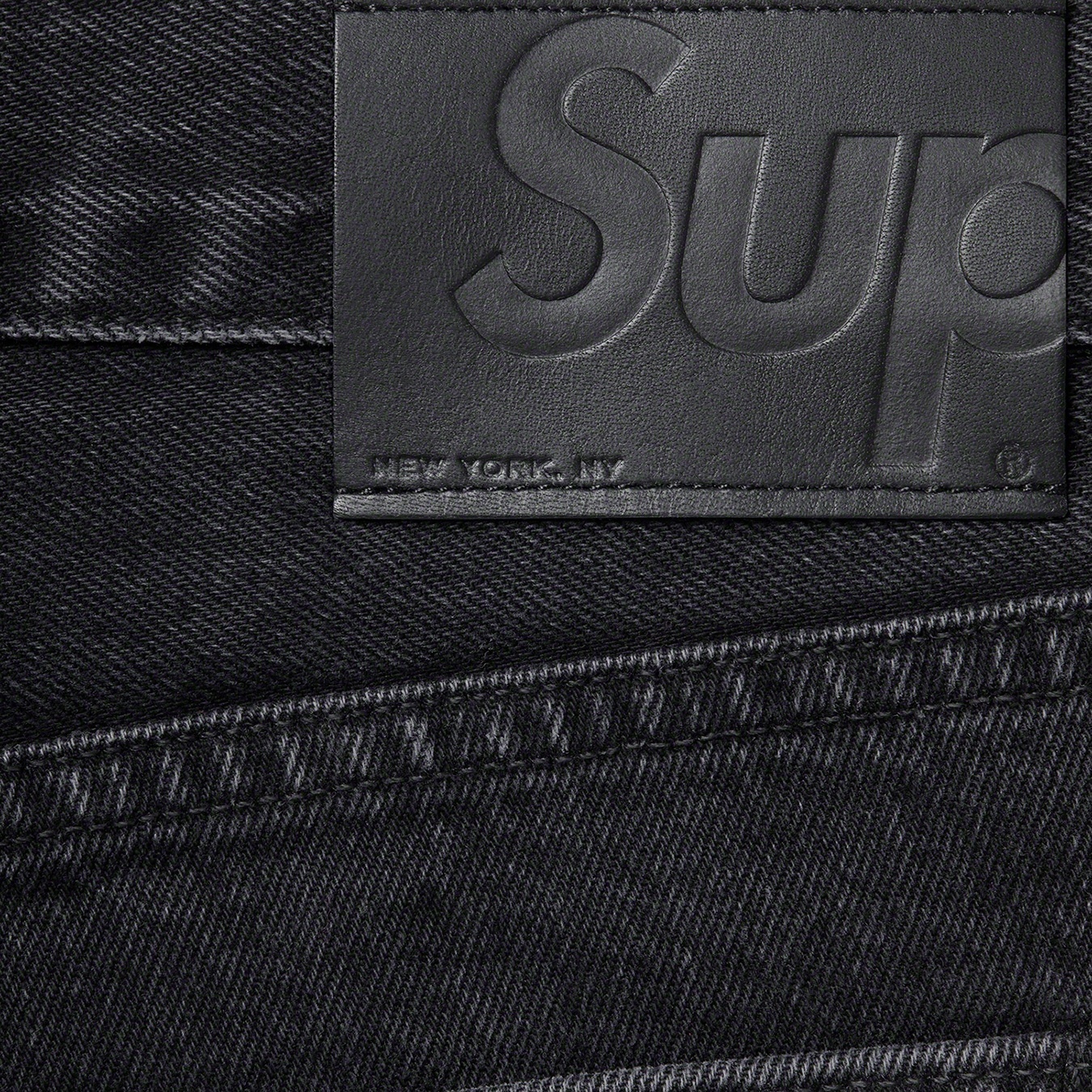 Supreme Stone Washed Black Slim Jean (FW20) - Washed Black - $148