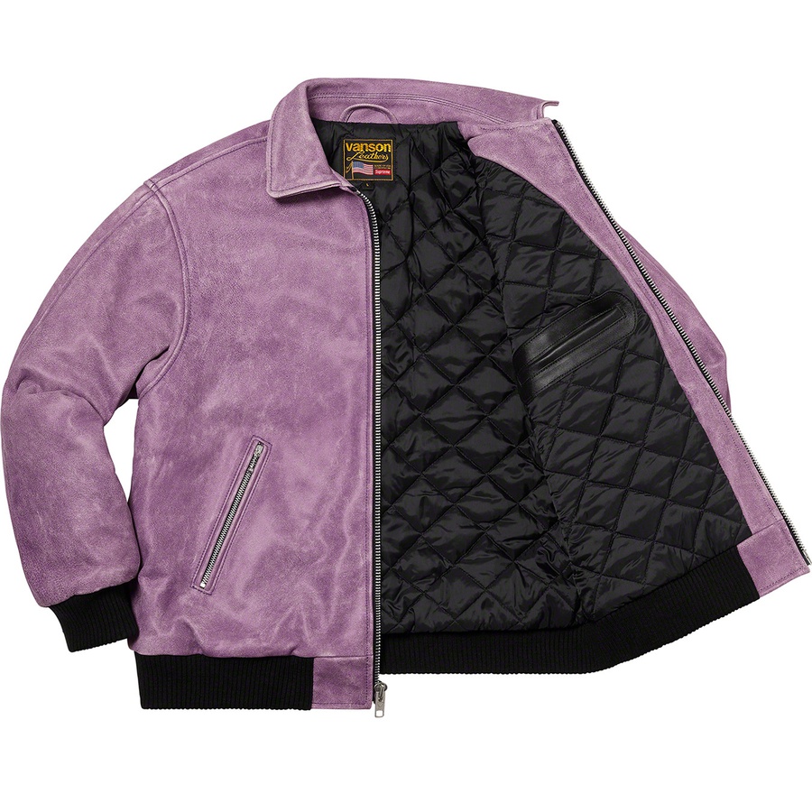 Supreme Supreme Vanson Leathers Worn Leather Jacket (FW20) - Dark Purple - $798