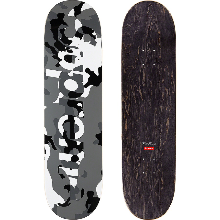 Supreme Camo Logo Skateboard (FW20) - Snow Camo- 8.375" x 32.125" - $50