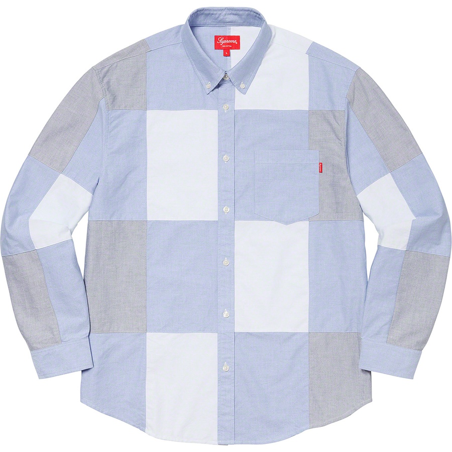 Supreme Patchwork Oxford Shirt (FW20) - Blue - $128