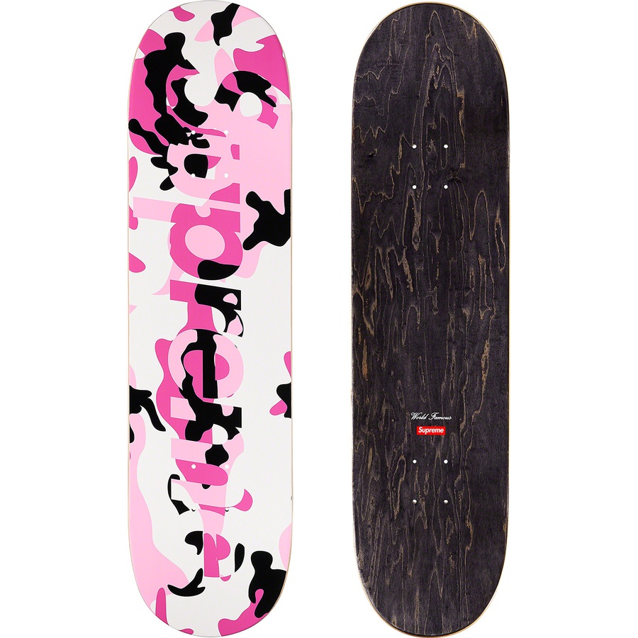Supreme Camo Logo Skateboard (FW20) - Pink Camo - 8.125" x 32" - $50