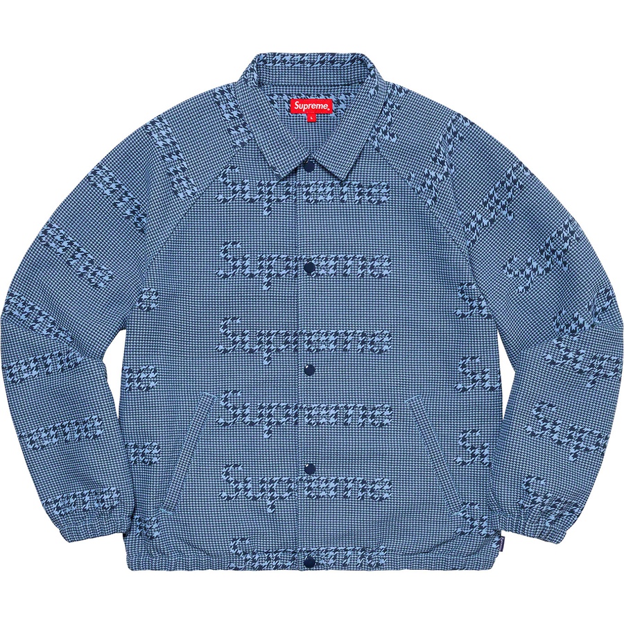 Supreme Houndstooth Logos Snap Front Jacket (FW20) - Blue - $168