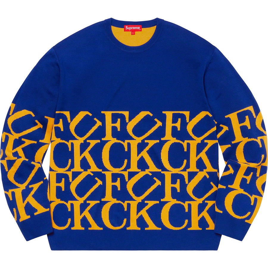 Supreme Fuck Sweater (FW20) - Royal - $148