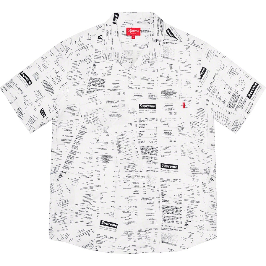 Supreme Receipts Rayon S S Shirt (FW20) - White - $138