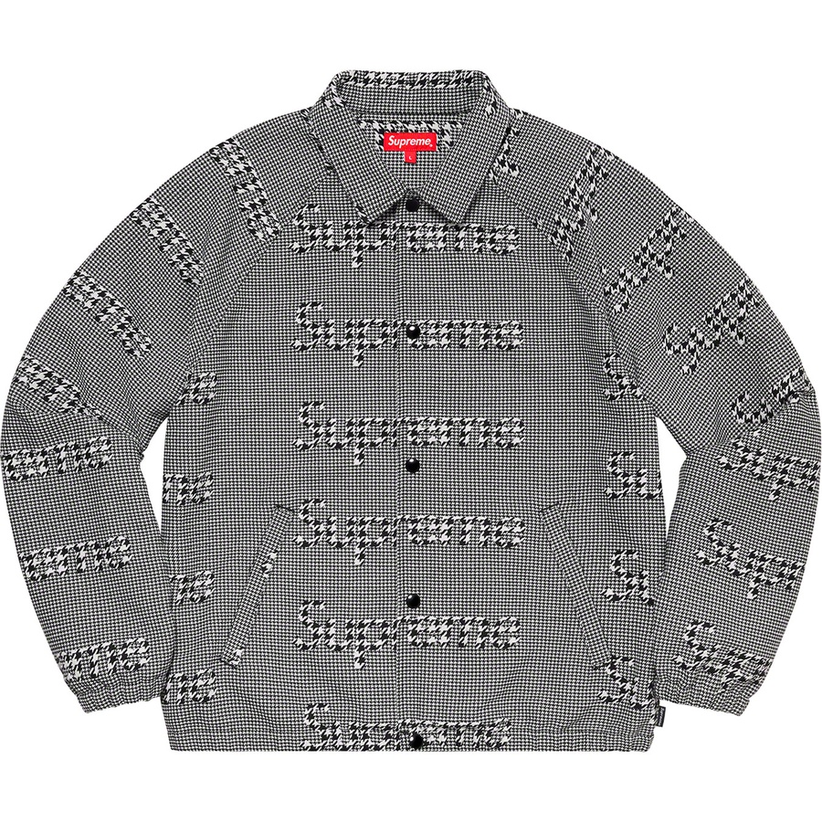 Supreme Houndstooth Logos Snap Front Jacket (FW20) - Black - $168