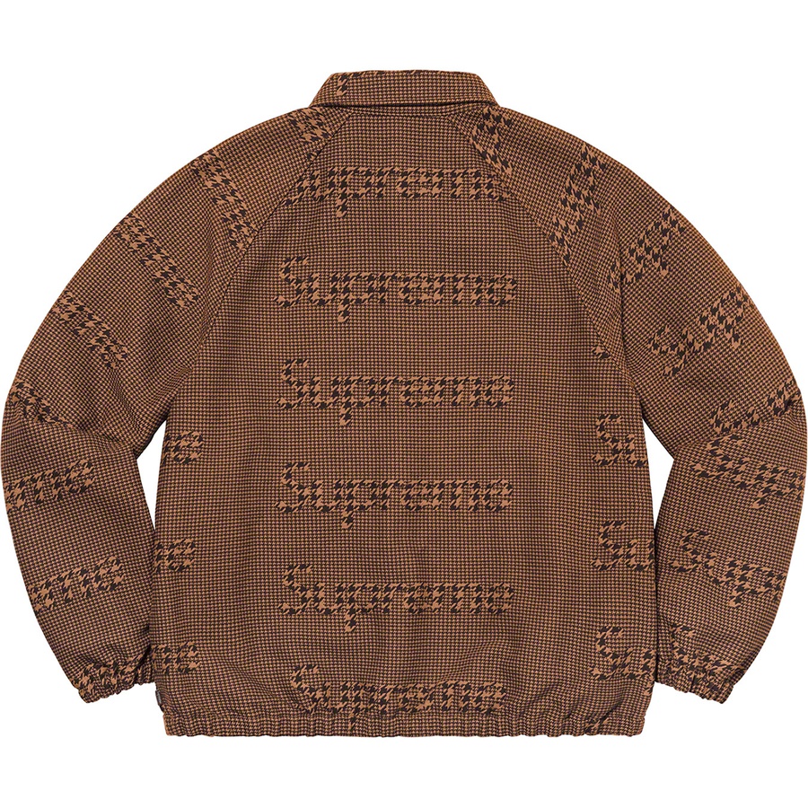 Supreme Houndstooth Logos Snap Front Jacket (FW20) - Brown - $168