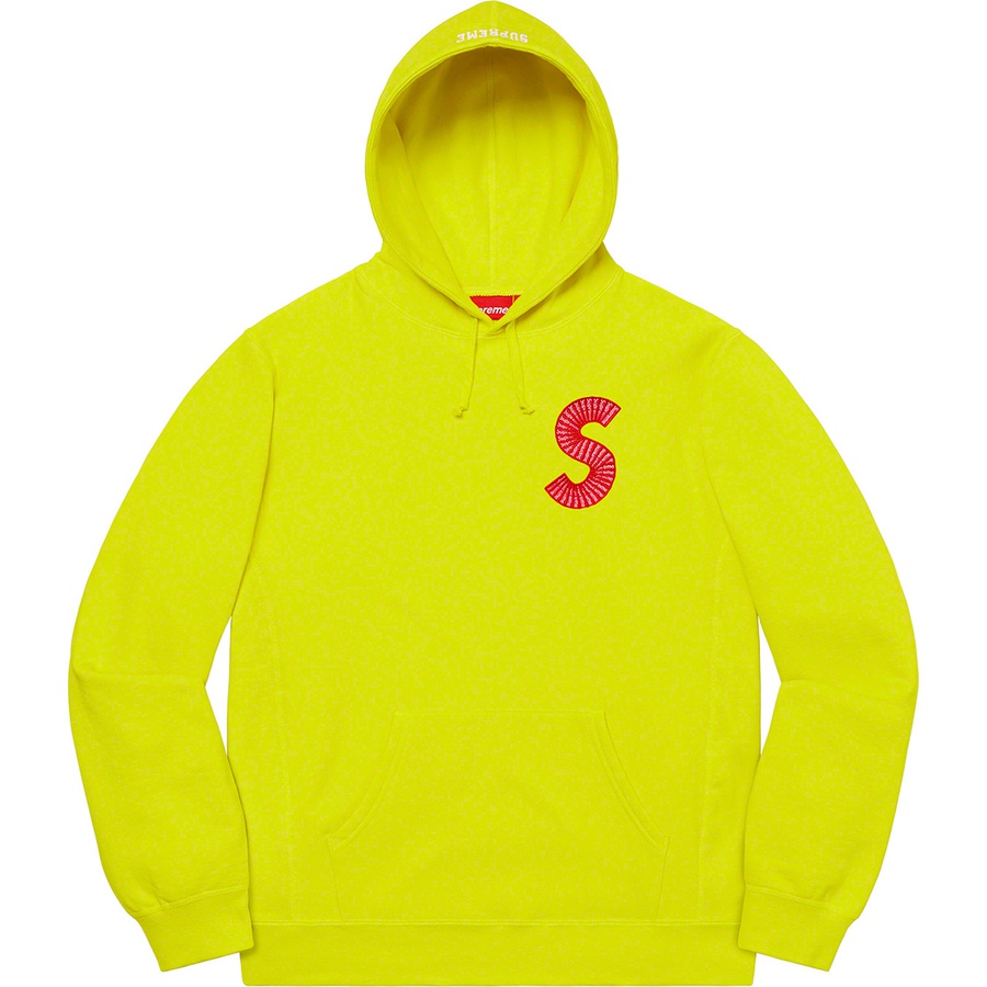 Supreme S Logo Hooded Sweatshirt (FW20) - Acid Green - $168