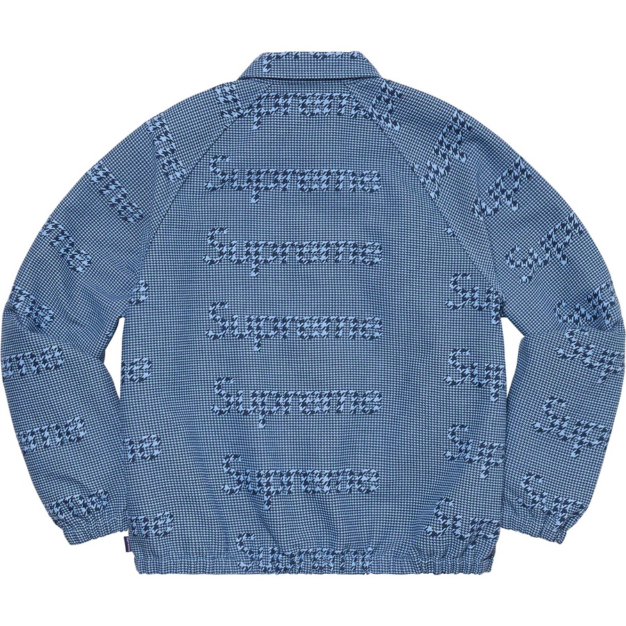 Supreme Houndstooth Logos Snap Front Jacket (FW20) - Blue - $168