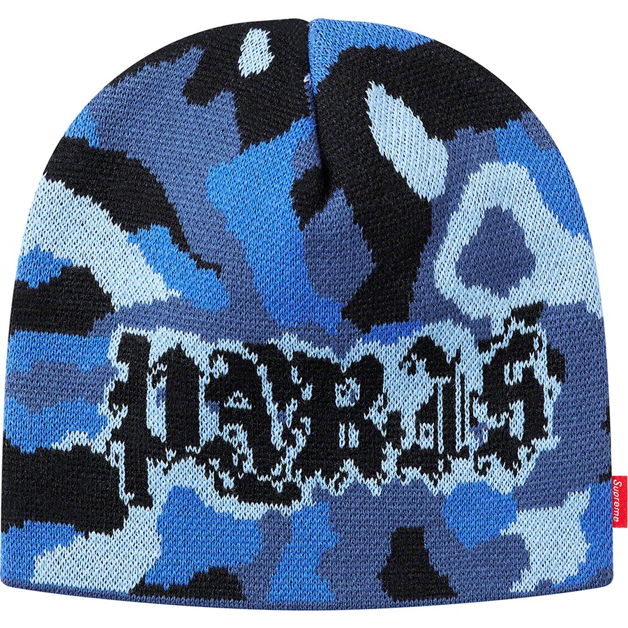 Supreme Paris Camo Beanie (FW20) - Blue Camo - $36
